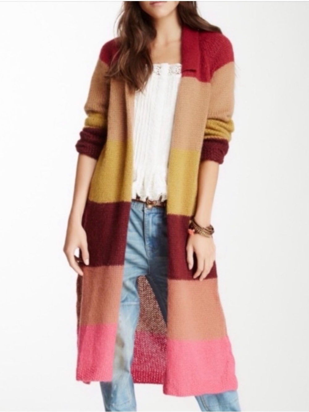 Free People Over The Rainbow Wide Striped Mohair Cardigan
Duster